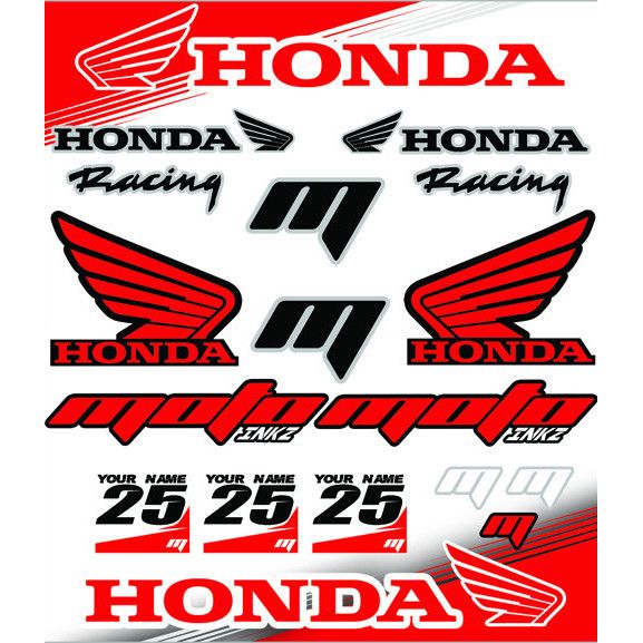 Honda Yarış Grenajı Sponsor Sticker Seti