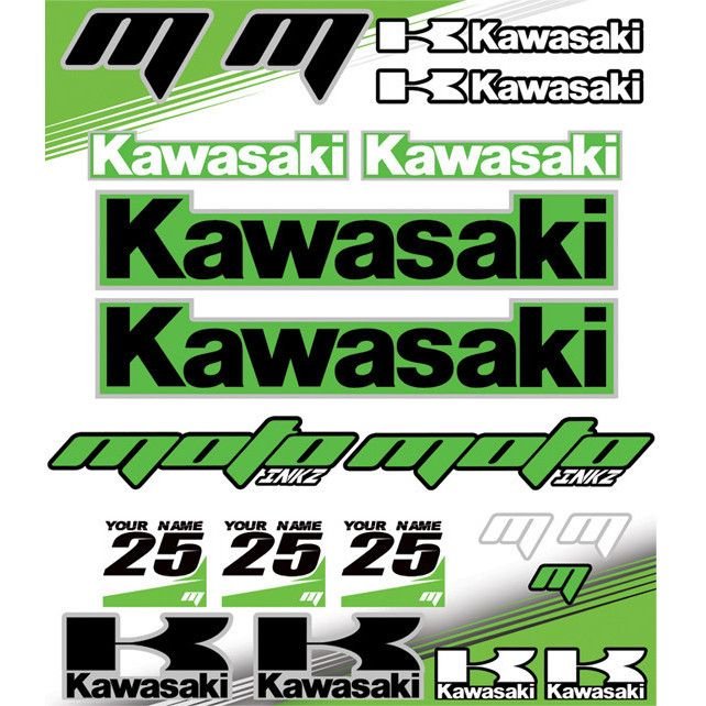 Kawasaki Yarış Grenajı Sponsor Sticker Seti