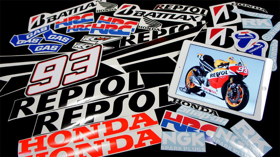 Honda Replika Yarış Grenajı Sponsor Sticker Seti
