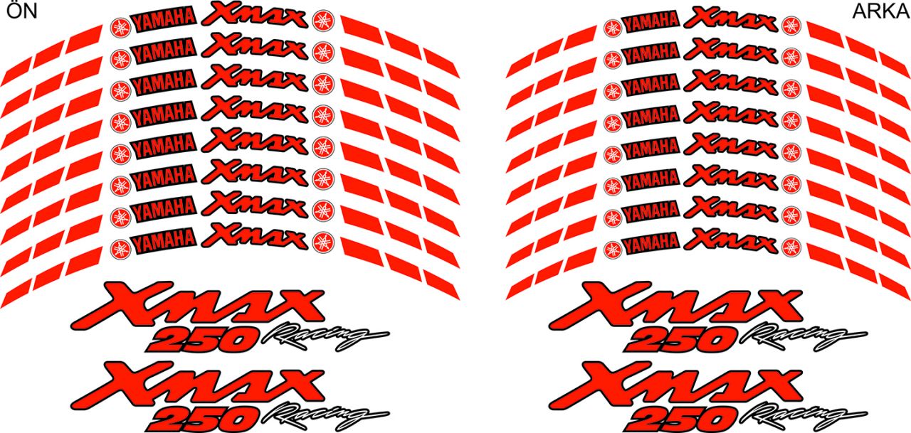 Yamaha Xmax 250 Jant Sticker Seti