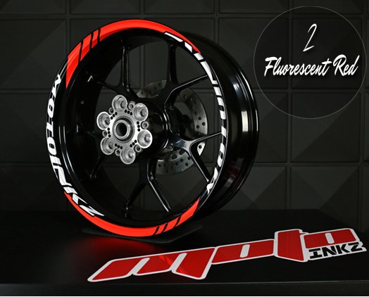 GP Racing Jant Sticker Design 4 - Fosfor Kırmızı