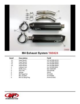 Yamaha Yzf R1 2004-2006 M4 Karbon Çift Tüp Egzoz