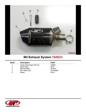 Yamaha Yzf R6 2006-2014 M4 Karbon Tüp Egzoz