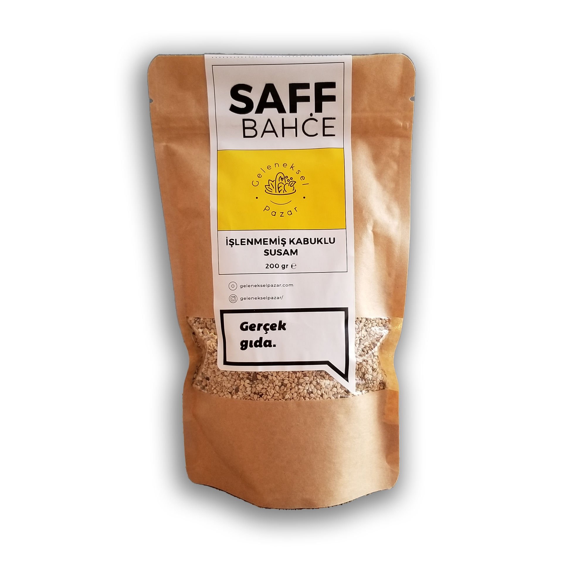 SaffBahçe İşlenmemiş Kabuklu Susam 200 gr