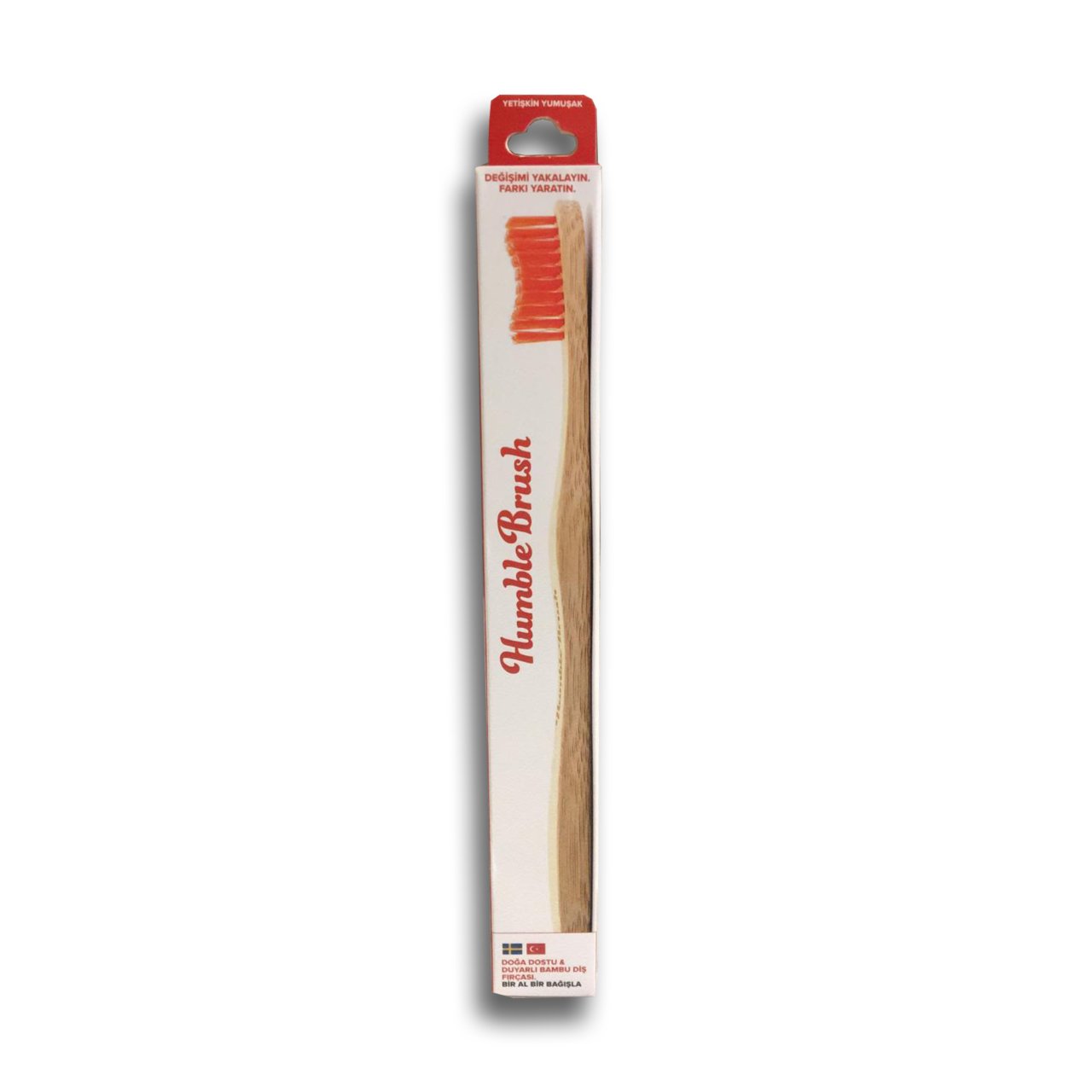 Humble Brush Yetişkin Bambu Diş Fırçası Yumuşak Kırmızı
