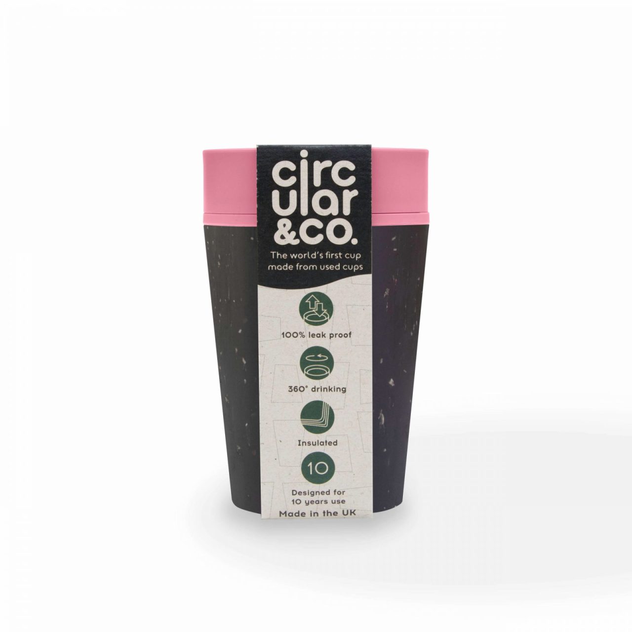 Circular&Co. Döngüsel Kahve Kupası (227ml) Siyah ve Pembe