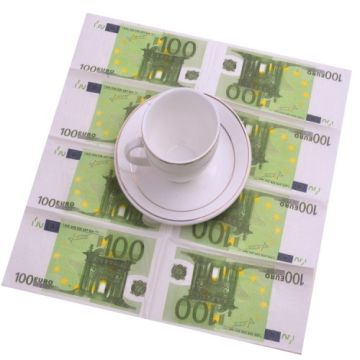 Euro Dekorlu İlginç Tasarımlı Servis Peçetesi (20 Adet)