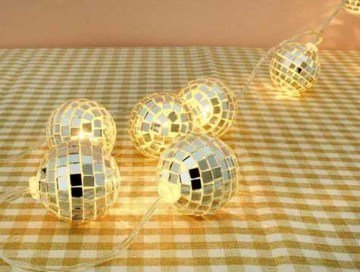 Dekoratif Mini Disco Topu Tasarımlı 10'lu Şerit Lamba