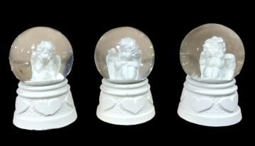 Dekoratif Işıklı Mini Melek Cam Kar Küre