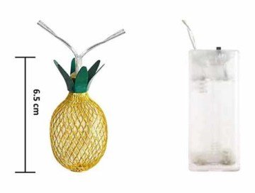 Dekoratif 3D Ananas Tasarımlı 10 Led Ampullu Aydınlatma