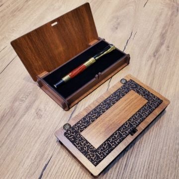 Ahşap Deri Kutulu Premium Metal Roller Kalem Hediye