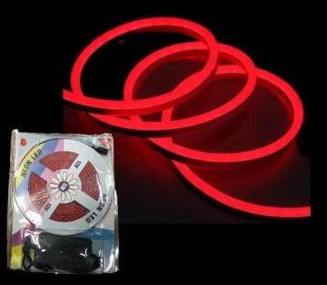 Kırmızı Flex Neon 12v Şerit Led Işık (5 Mt)