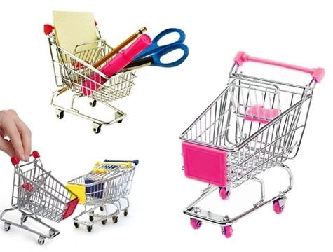Minyatür Alışveriş Market Arabası Şeklinde  Kalemlik