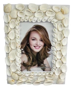 Deniz Kabuğu Ahşap Fotoğraf Çerçevesi (10 cm X 15 cm)