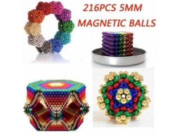Renkli Manyetik Mıknatıs Toplar 5Mm 216 Adet Neocube Neo Cube Küp