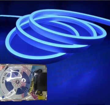 Mavi Flex Neon 12v Şerit Led Işık (5 Mt)