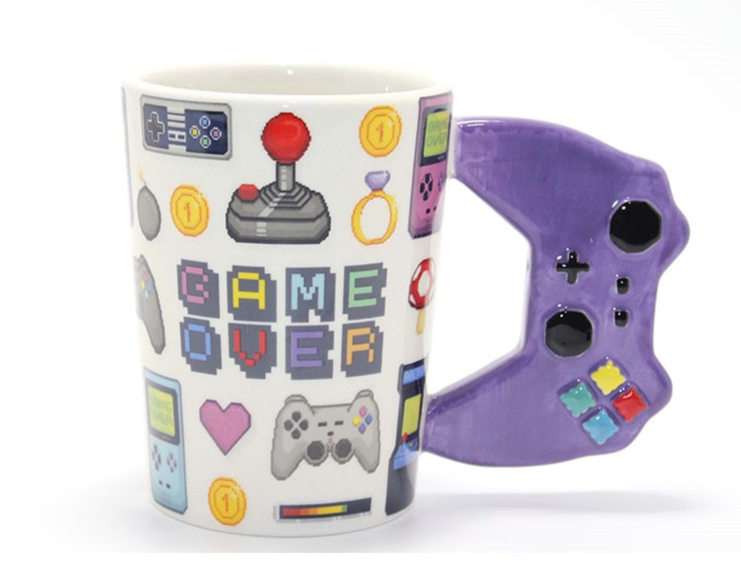 Game Over Yazılı Joystick Renkli Porselen Kupa