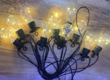 10 Ampul Dış Mekan 8 Fonksiyonlu 220 V Led Işık (5+2 mt)