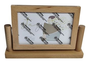 Ahşap Çift Taraflı Dönen Fotoğraf Çerçevesi (10 cm x 15 cm)