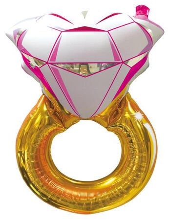 Folyo Balon Tek Taş Pembe Yüzük