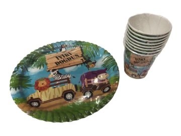 İyi ki Doğdun Safari Parti Karton Tabak ve Bardak (8 Adet)