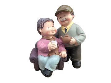 Dekoratif Çay İçen Dede Nine Biblosu