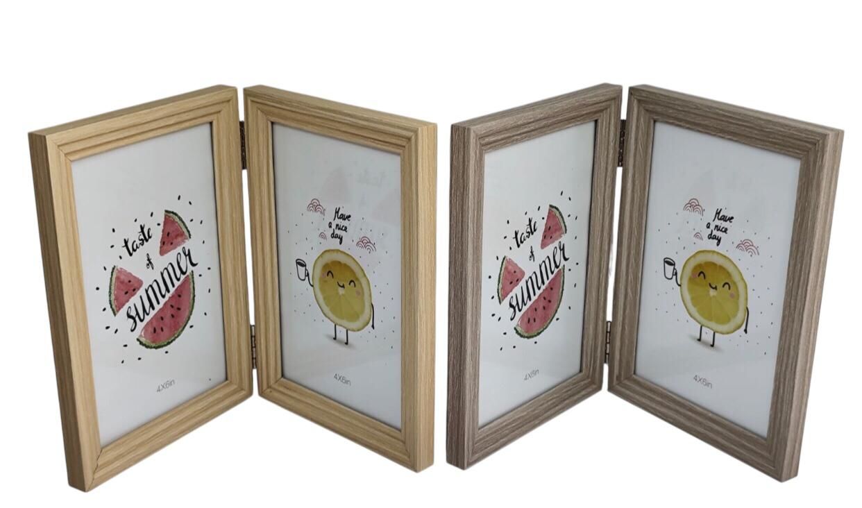 Ahşap 2'li Dekoratif Fotoğraf Çerçevesi (4 inç x 6 inç)