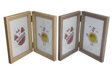 Ahşap 2'li Dekoratif Fotoğraf Çerçevesi (4 inç x 6 inç)