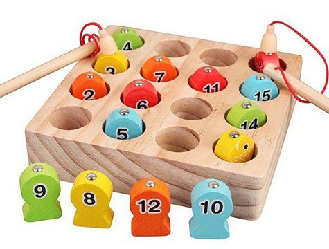Ahşap Rakam ve Renk Öğretici Mıknatıslı Balık Tutma