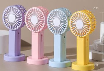 Şarjlı El Vantilatör Mini Yuvarlak Masa Üstü Fan
