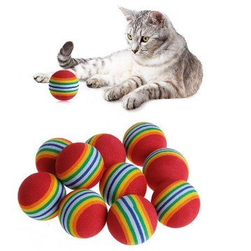 Renkli Sünger Kedi Köpek Oyun Topu 3'lü
