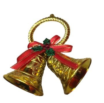 2'li Gold Çan Yılbaşı Çam Ağacı Süsleri