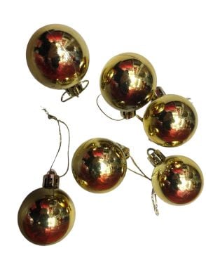 Gold Top Yılbaşı Çam Ağacı Süsleri 4cm (6 Adet)
