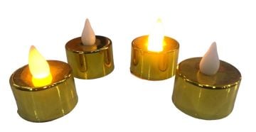 Dekoratif Mini Pilli Oval Gold Mum (24 Adet)