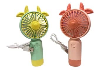 Usb Şarjlı Boynuzlu Kulaklı Tasarımlı El Fanı (15cm)