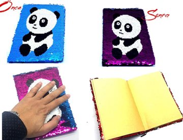 Pullu Çift Renkli Sevimli Panda Hatıra Defteri
