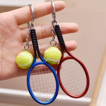 Tenis Raketi Tasarımlı Anahtarlık Çanta Süsü