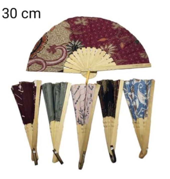 Bambu Dekoratif Desenli Yelpaze 30 cm (12 Adet)