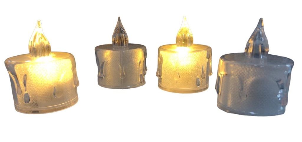Dekoratif Mini Pilli Eriyen Mum 5 Cm (24 Adet)