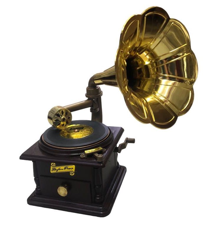 Gramafon Kurmalı Nostaljik Takı ve Müzik Kutusu