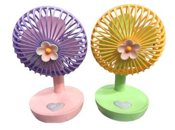 Usb Şarjlı Çiçekli Vantilatör Mini Masa Üstü Fan Soğutucu