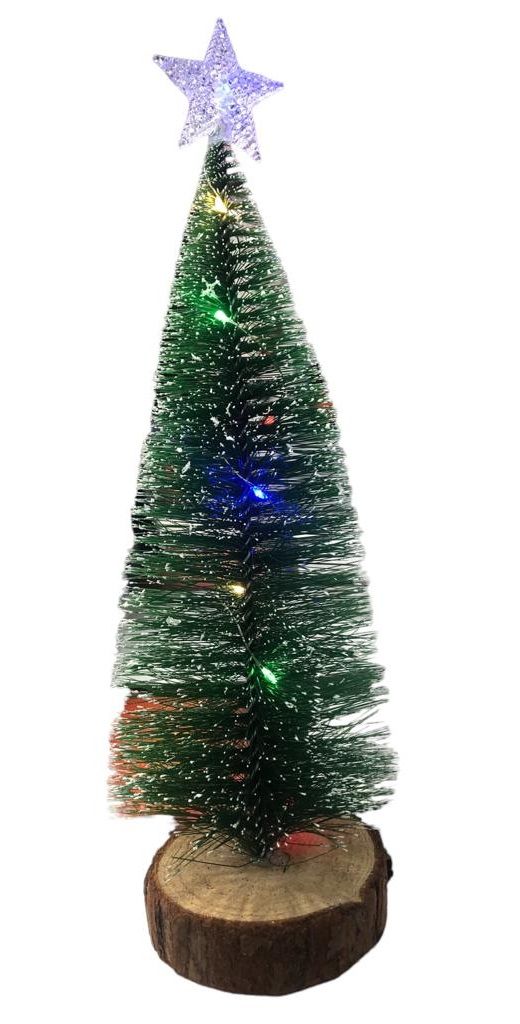 Dekoratif Mini Işıklı Yıldızlı Çam Ağacı Yılbaşı Biblosu (25 cm)