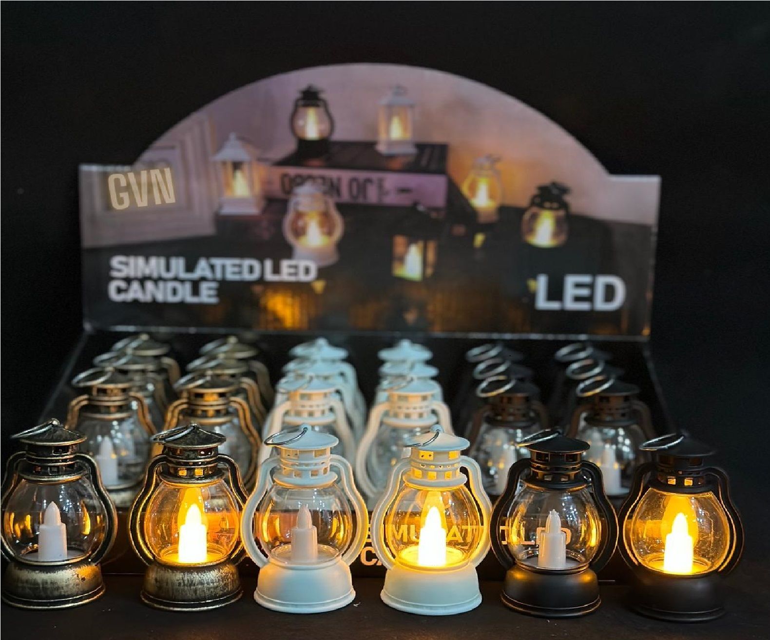 Led Fener Lambası Şeklinde Mumlu Lamba (9 cm 24 Adet)