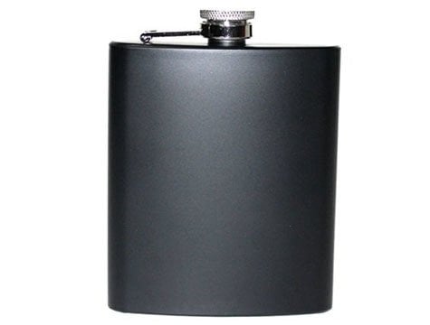 7 Oz Siyah Çelik Cep İçki Kanyak Matarası