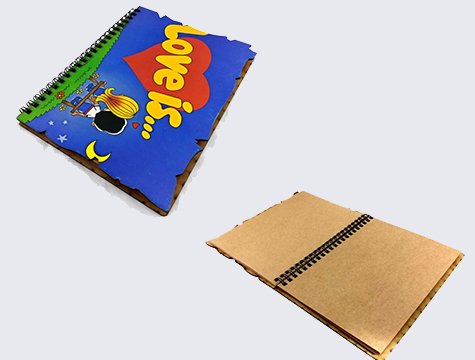 Love is (Şıp Sevdi) Aşk Temalı Ahşap Kapaklı Defter