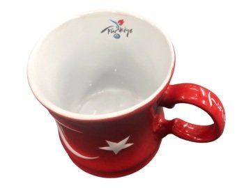 Ay Yıldız Tasarımlı Seramik Kupa Bardak (Büyük Boy)