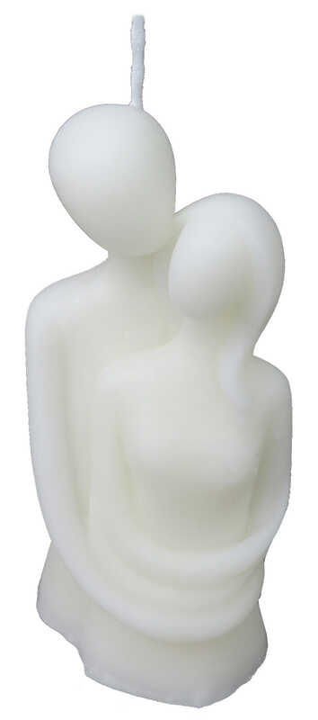 Dekoratif Sevgili Görünümlü Beyaz Mum (8 Adet)