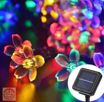 Solar 50 Ledli Güneş Enerjili Renkli Çiçekli Bahçe Aydınlatma