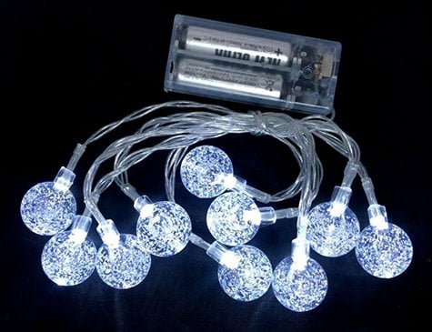 10'Lu Top Şeklinde Aydınlatma Şerit Pilli Led Lamba (1.5 mt)