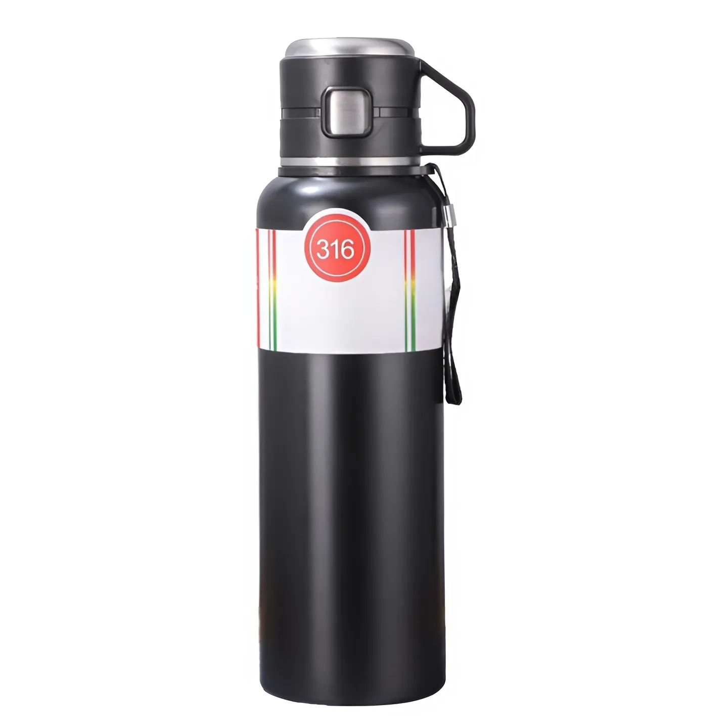 Paslanmaz Çelik Termos Siyah 1000 ML